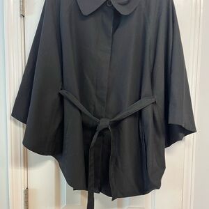 Apostrophe Cape Coat Black Women's Plus Size 20/22W